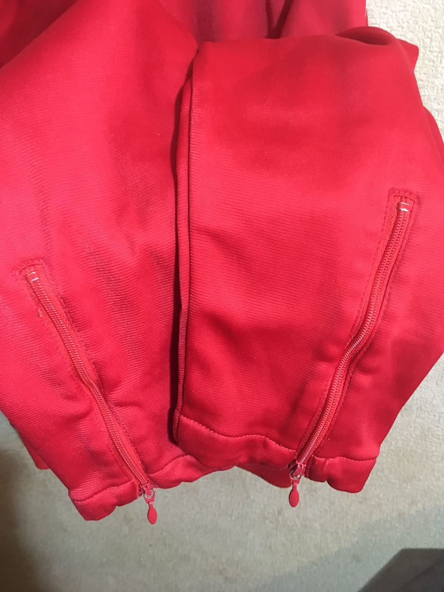 70s Vintage переиздание! Adidas спортивная куртка изгиб карман L красный hip-hop большой размер Reggae Dance .!