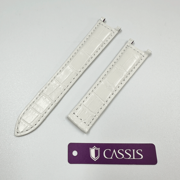 未使用　CASSIS/カシス　パシャ用ベルト　マットアリゲーター　白　18mm　X0038339