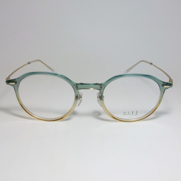 eits エイチ　日本製 レディース　HAMAMOTO　ハマモト 軽量 眼鏡 メガネ フレーム H1181-3-47度付可 グリーン　ブラウンハーフ_画像2