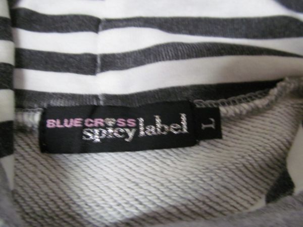(48113)Blue Cross spicy label　ブルークロス　スパイシーレーベル　スウェット　パーカー　ロング　チュニック　ワンピ　L　USED_特に目立った汚れはありません。