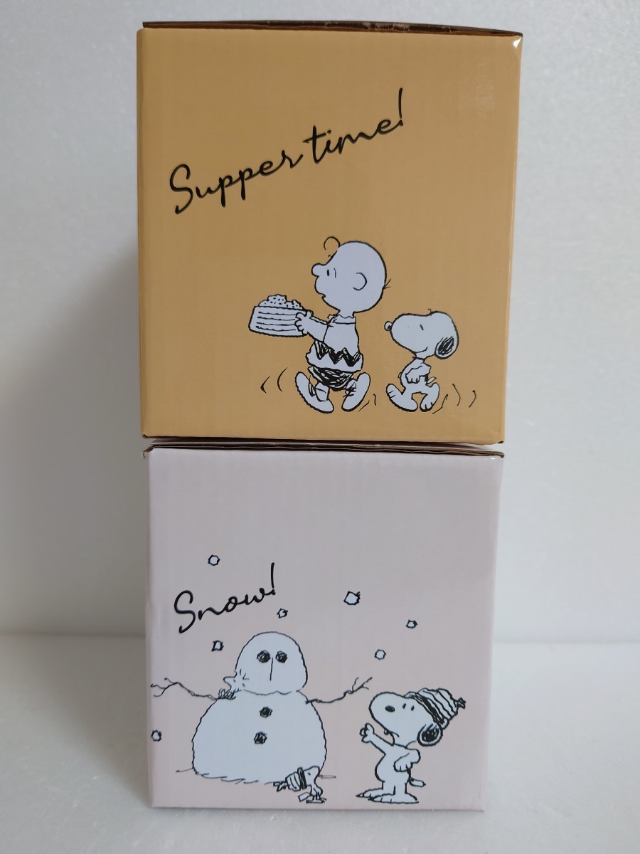 送料無料 【新品未開封】 SNOOPY スヌーピー 木製コースター付きマグカップ ２種セット フタ付き チャーリーブラウン ウッドストック_画像3