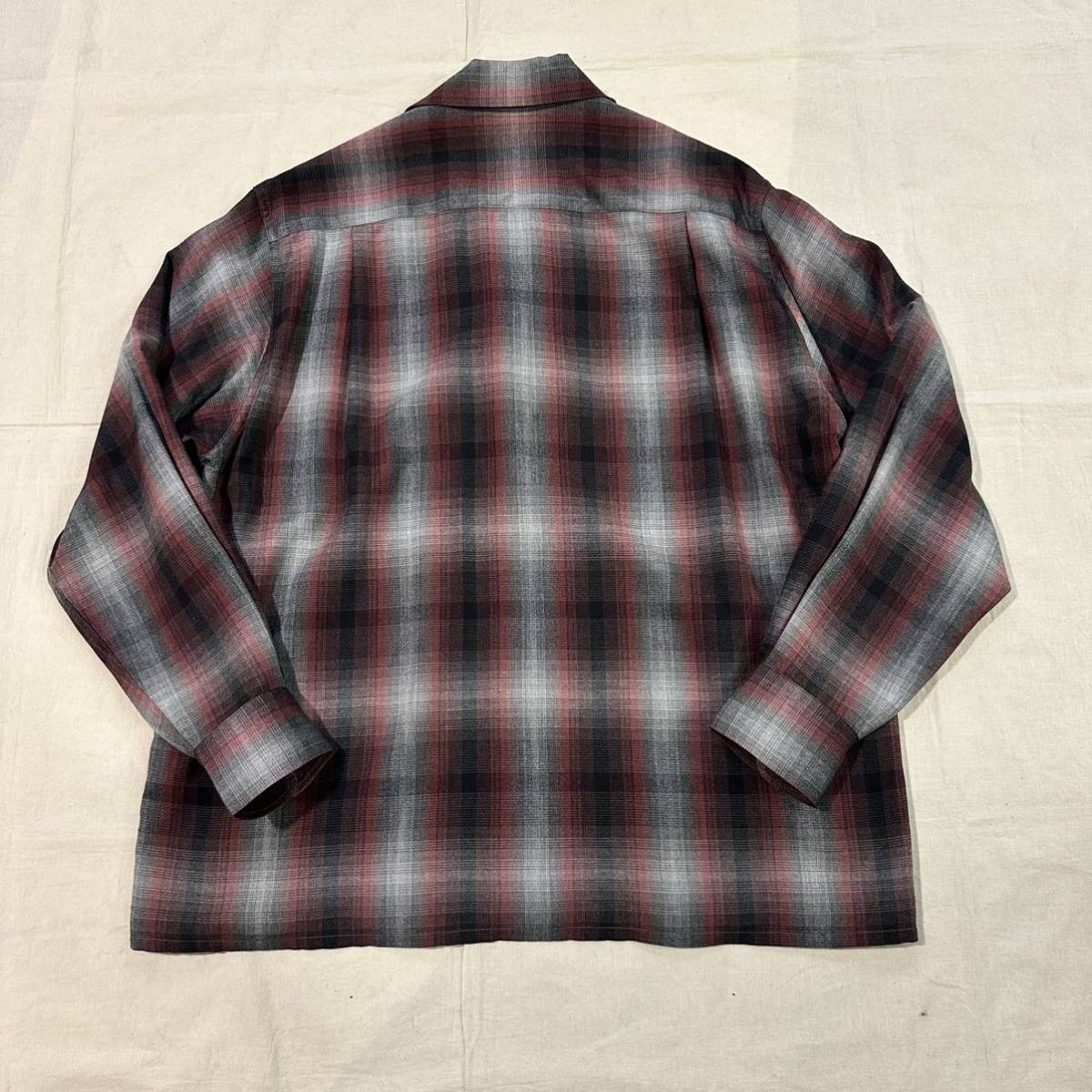 23AW 新品 WACKO MARIA ワコマリア OMBRE CHECK OPEN COLLAR SHIRT L/S ( TYPE-3 ) オンブレチェックシャツ L_画像6