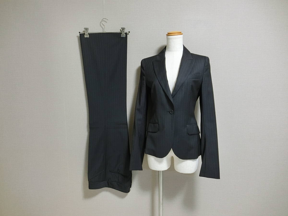 theory theory stretch 1. pants setup suit gray stripe 2/0