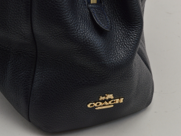 コーチ COACH F35723 トートバッグ/ショルダー ラグジュアリー ペブルド レザー フィービー 濃紺 レディース su_p u_s F-YA636_画像4