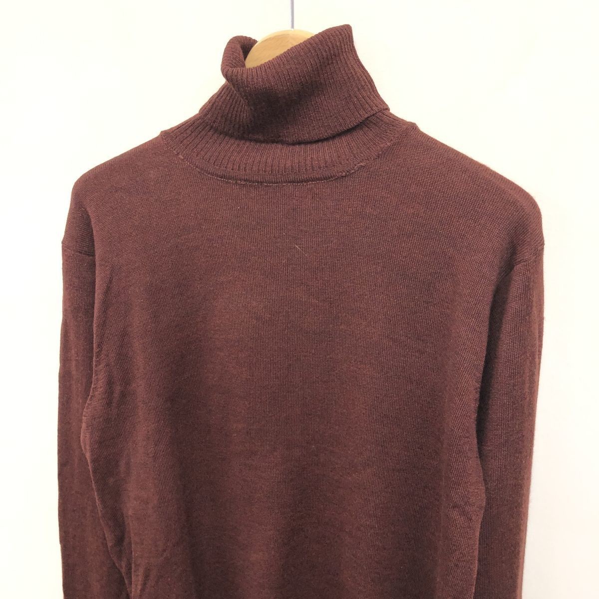 D1533-F◆ J.CREW ジェイクルー タートルネックニット セーター トップス ◆ sizeM ウール100 レッド メンズ レディース 古着 秋冬_画像3