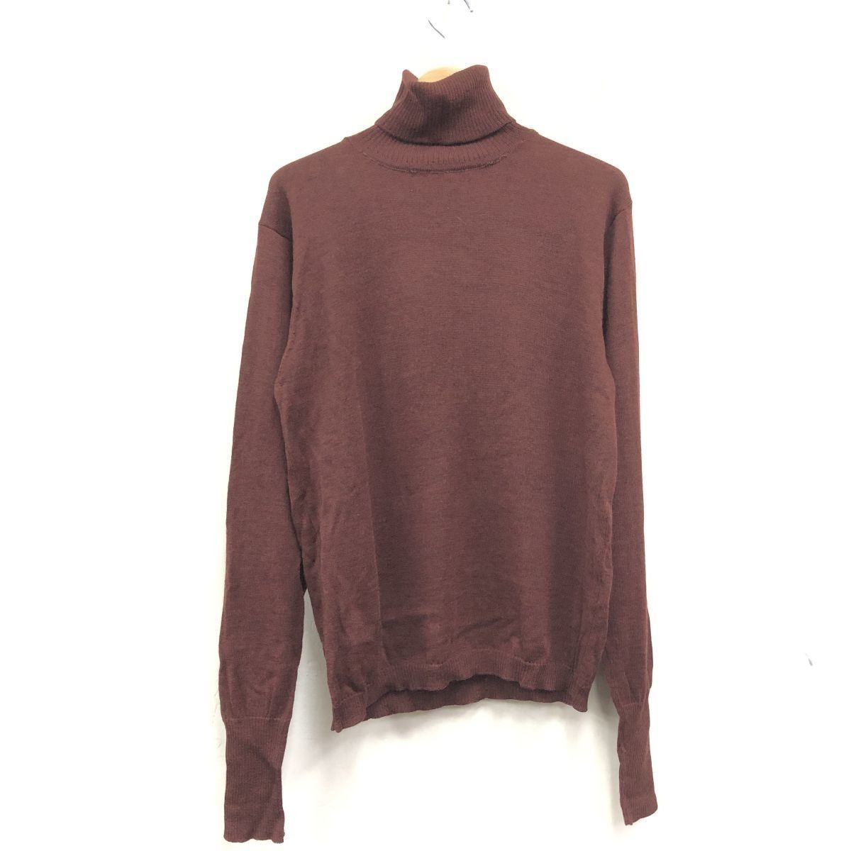 D1533-F◆ J.CREW ジェイクルー タートルネックニット セーター トップス ◆ sizeM ウール100 レッド メンズ レディース 古着 秋冬_画像2