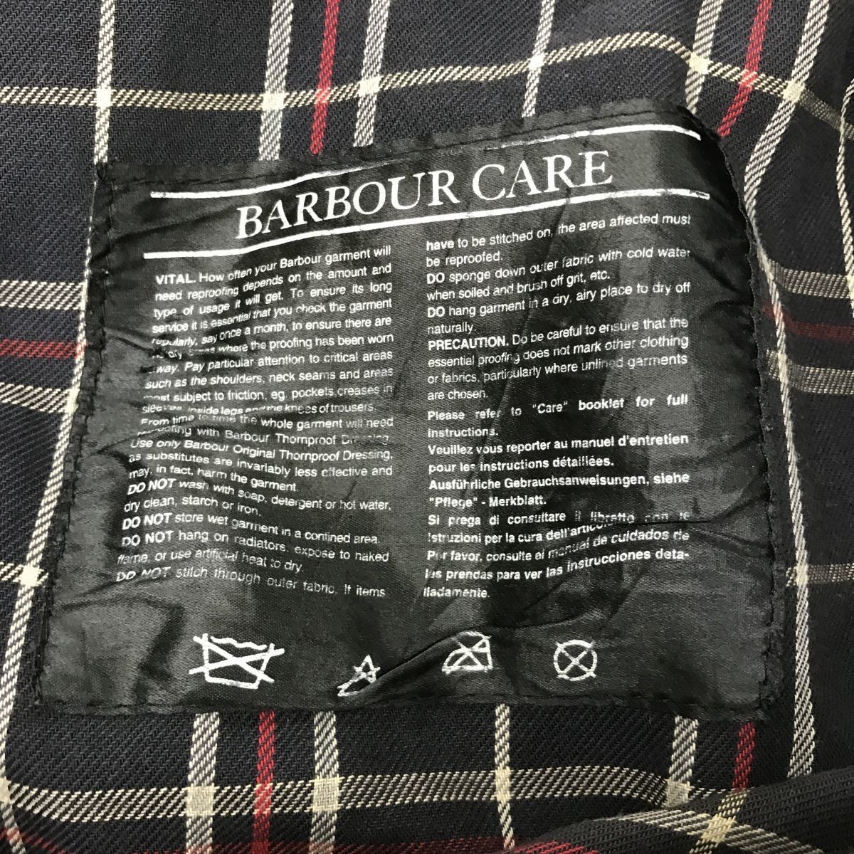 D1659-F◆ 80s~ ◆ イギリス製 ◆ Barbour バブアー ビデイル オイルジャケット 3ワラント old 90s ◆ コットン 古着 メンズ 秋冬 ブラック_画像9