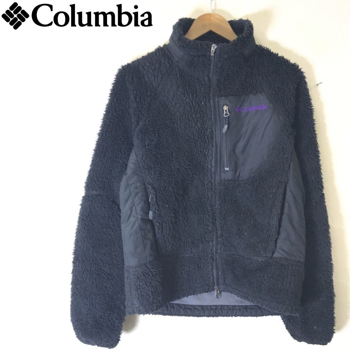 D1671-F◆ Columbia コロンビア アーチャーリッジ フリースジャケット ボアブルゾン ◆ sizeS ポリエステル100 ブラック 古着 メンズ 秋冬_画像1