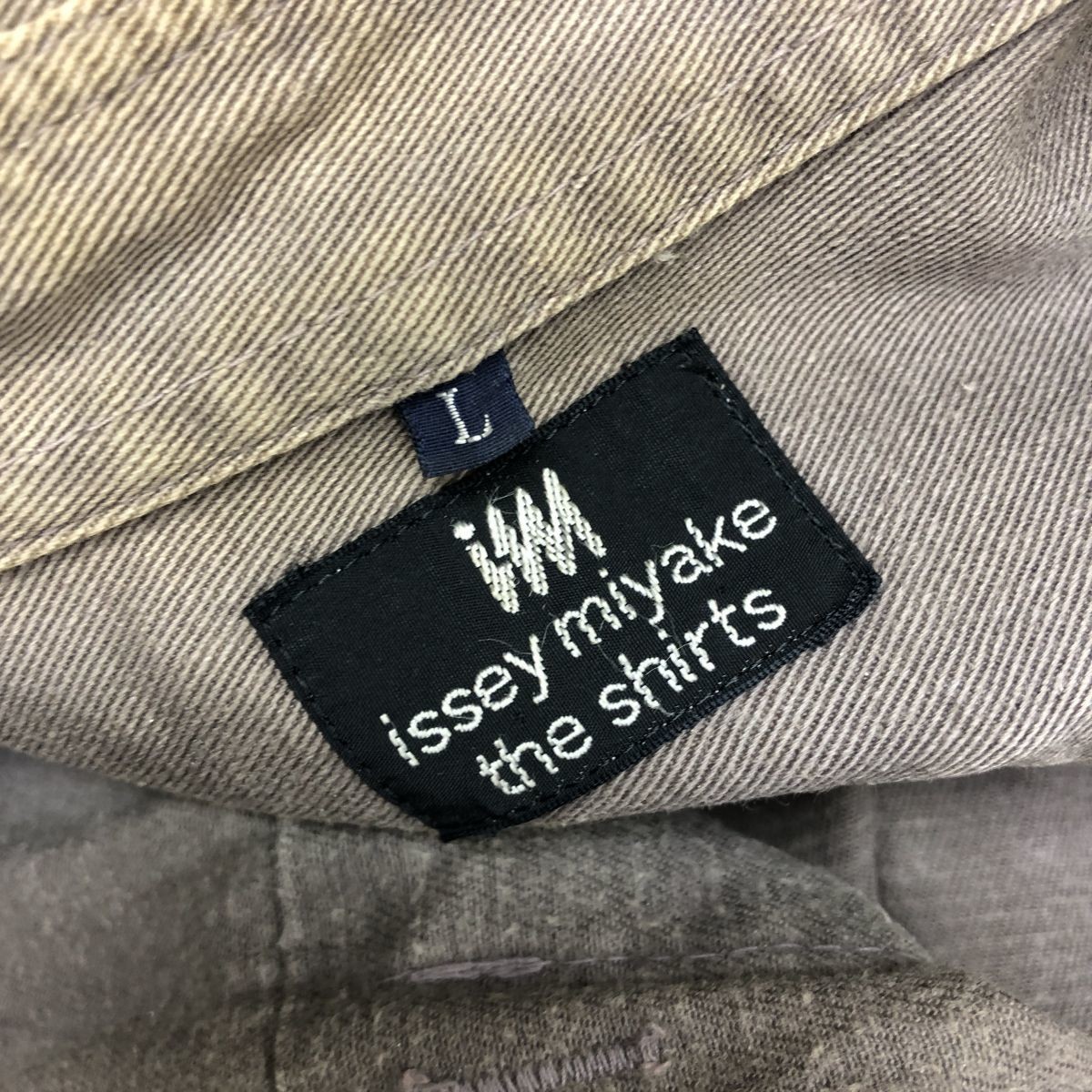 D1776-F◆ ISSEY MIYAKE the shirt イッセイミヤケ 長袖シャツ トップス ◆ sizeL コットン100 ブラウン 古着 メンズ 秋冬_画像7