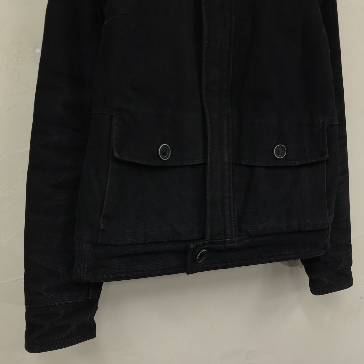 D1087-T◆A.P.C. アーペーセー ジャケット フルジップアップ 短丈 リブ ステッチ◆size34 ブラック メンズ トップス コットン100_画像4