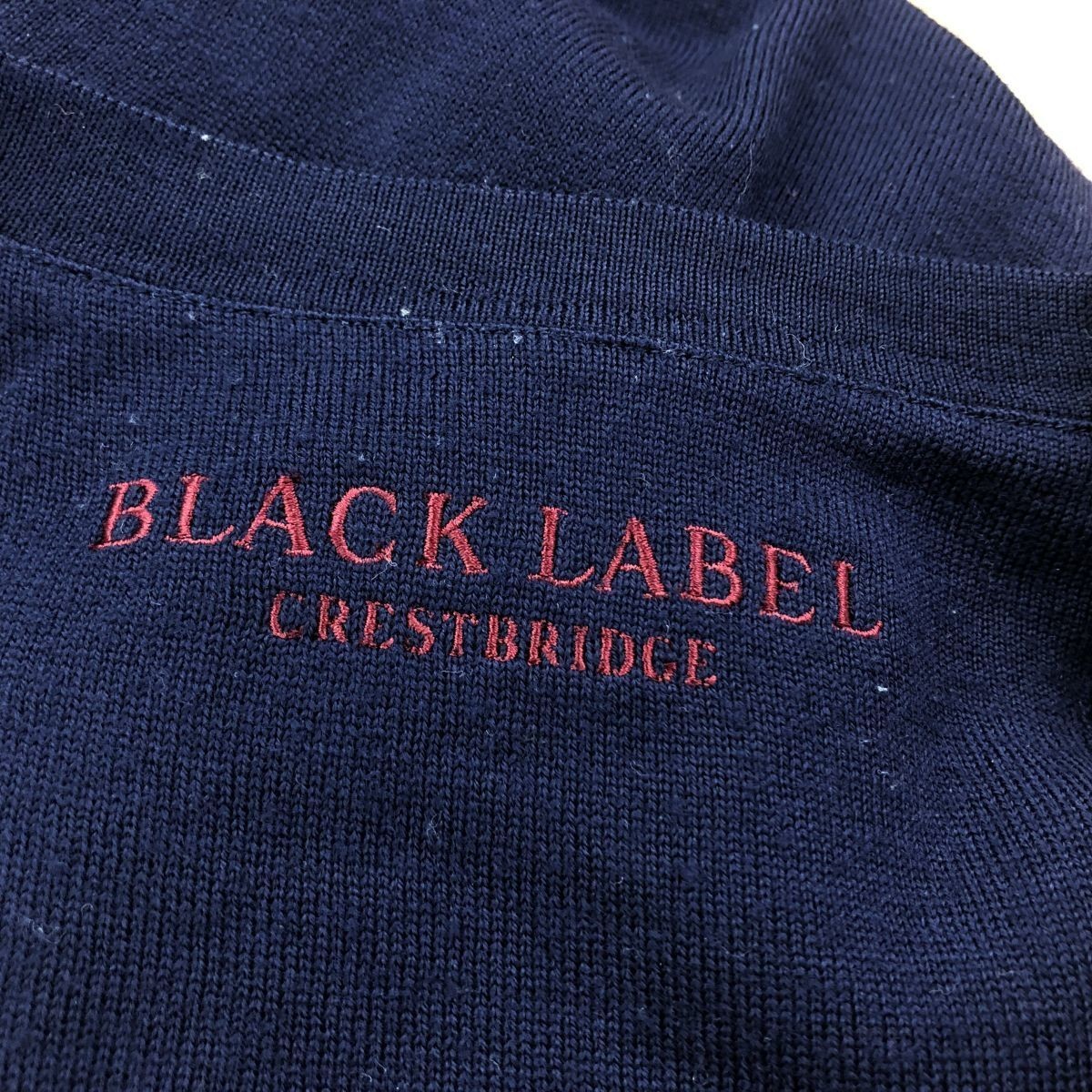 D1413-O◆ BLACK LABEL CRESTBRIDGE ブラックレーベルクレストブリッジ ニットカーディガン トップス◆size2 ウール ネイビー_画像8