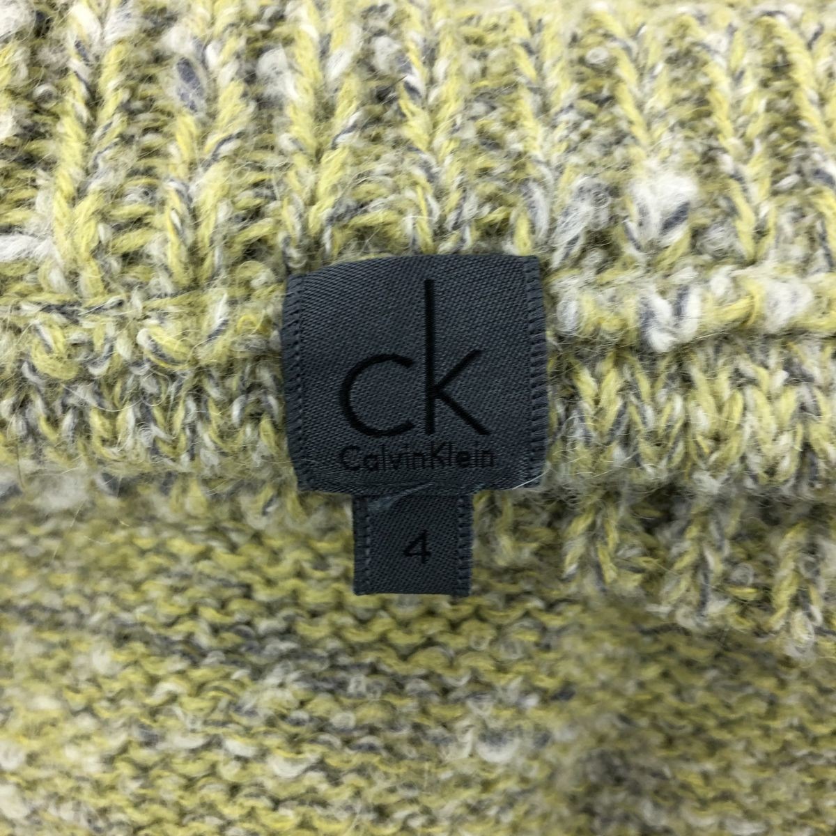 D691-F-N◆ 良品 ◆ Calvin Klein カルバンクライン ニット セーター トップス ◆ size4 ウール アルパカ モヘヤ グリーン 古着 秋冬_画像7