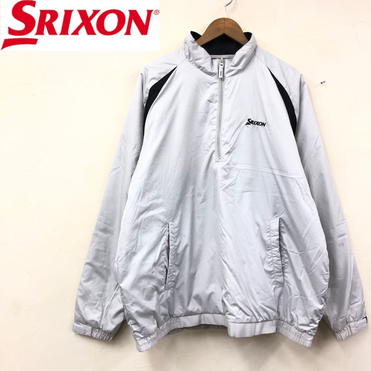 I264-F◆ SRIXON スリクソン 中綿ハーフジップジャケット ゴルフウェア ◆ sizeLL ポリエステル100 グレー 古着 メンズ 秋冬 ロゴ刺繍_画像1