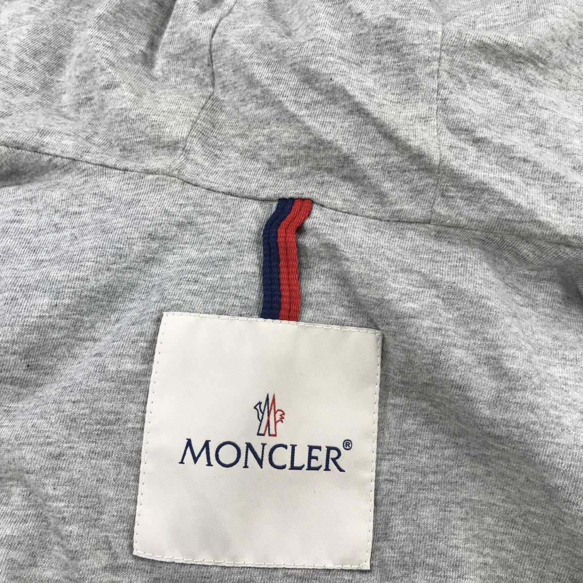 I118-R◆MONCLER モンクレール ジップアップナイロンパーカー◆サイズ152cm 12anni キッズ ジャニア 子ども アウター 秋冬 薄手 カーキ_画像7