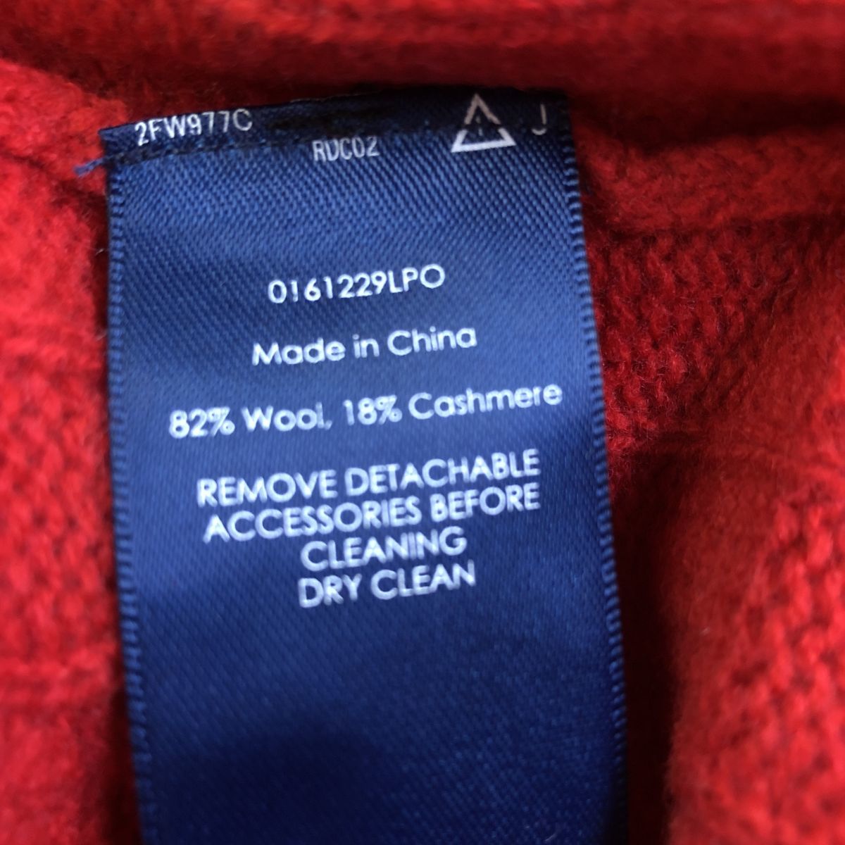 I959-K-N◆RALPH LAUREN ラルフローレン タートルネック長袖ニットトップス◆sizeXS 赤 ケーブル カシミヤ混ウール 肌触り良く暖か_画像8