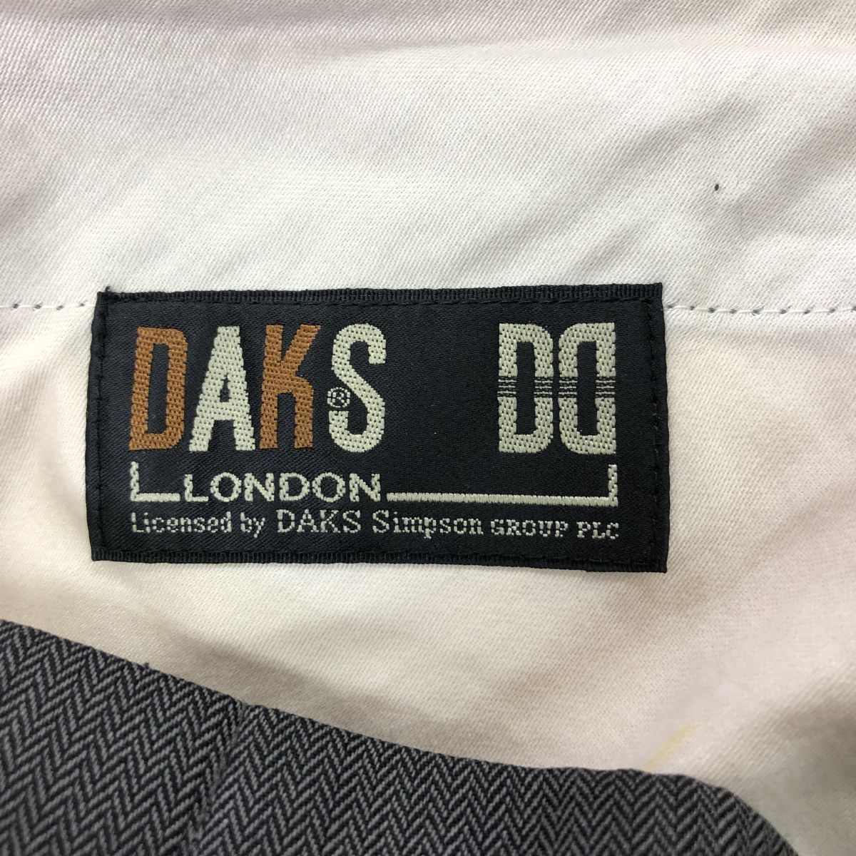 I889-F-N◆ 美品 ◆ DAKS ダックス スラックス パンツ ジッパーフライ ◆ size94 ウール ポリエステル グレー 古着 メンズ 秋冬_画像7