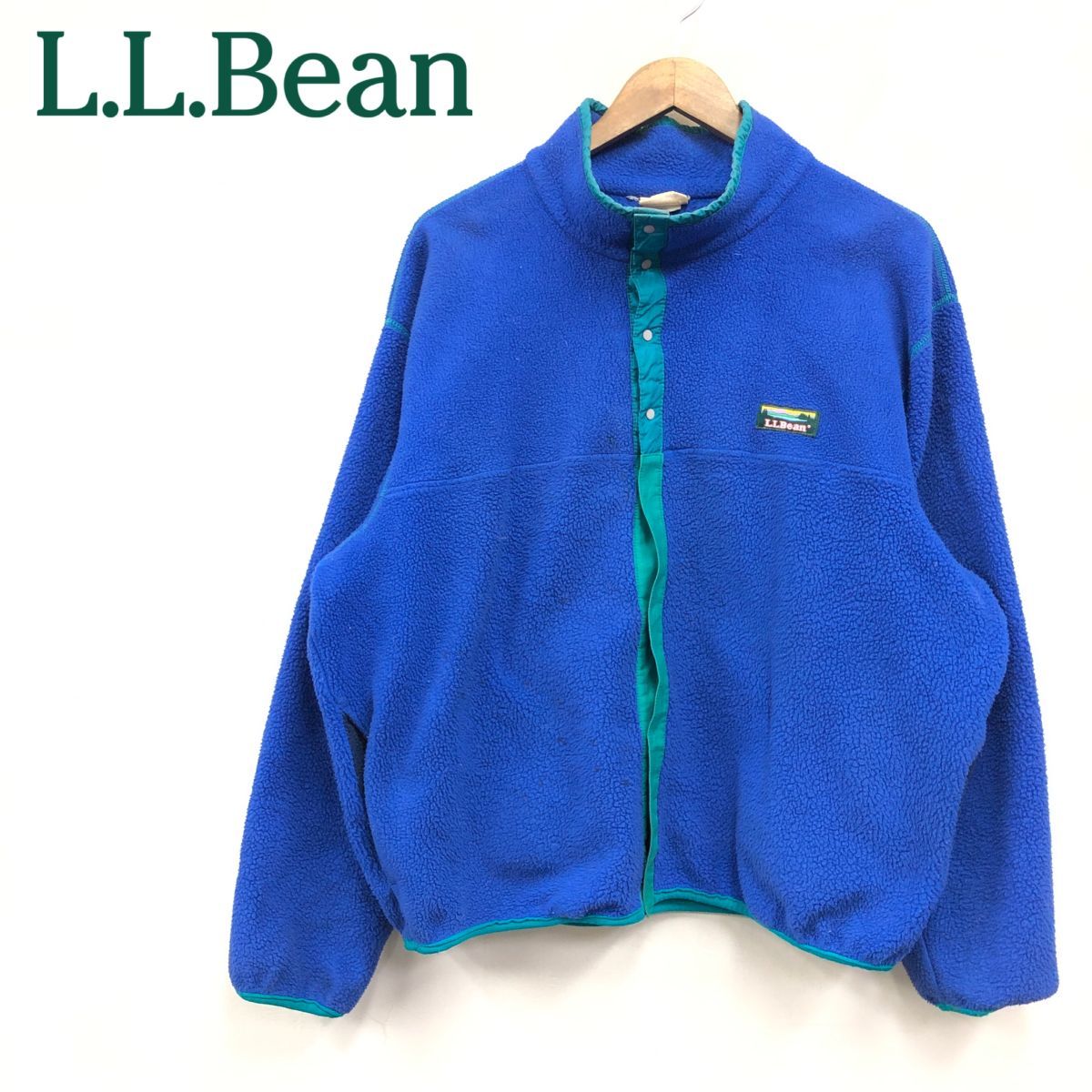 I1225-F-N◆ 70s~ ◆ vitage ◆ LL bean エルエルビーン フリースジャケット old USA製 ◆ ナイロン100 ブルー 古着 メンズ 秋冬_画像1