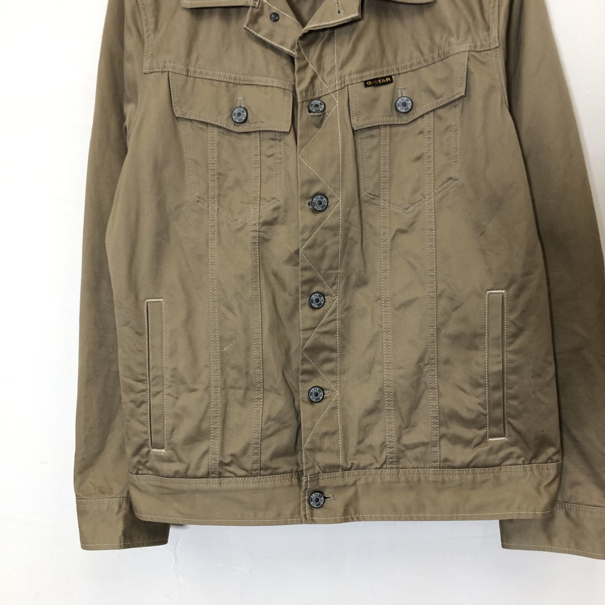 I1819-F◆ G STAR RAW ジースターロウ ワークジャケット ブルゾン 4ポケ ◆ sizeL コットン100 ブラウン 単色 古着 メンズ 秋冬_画像4