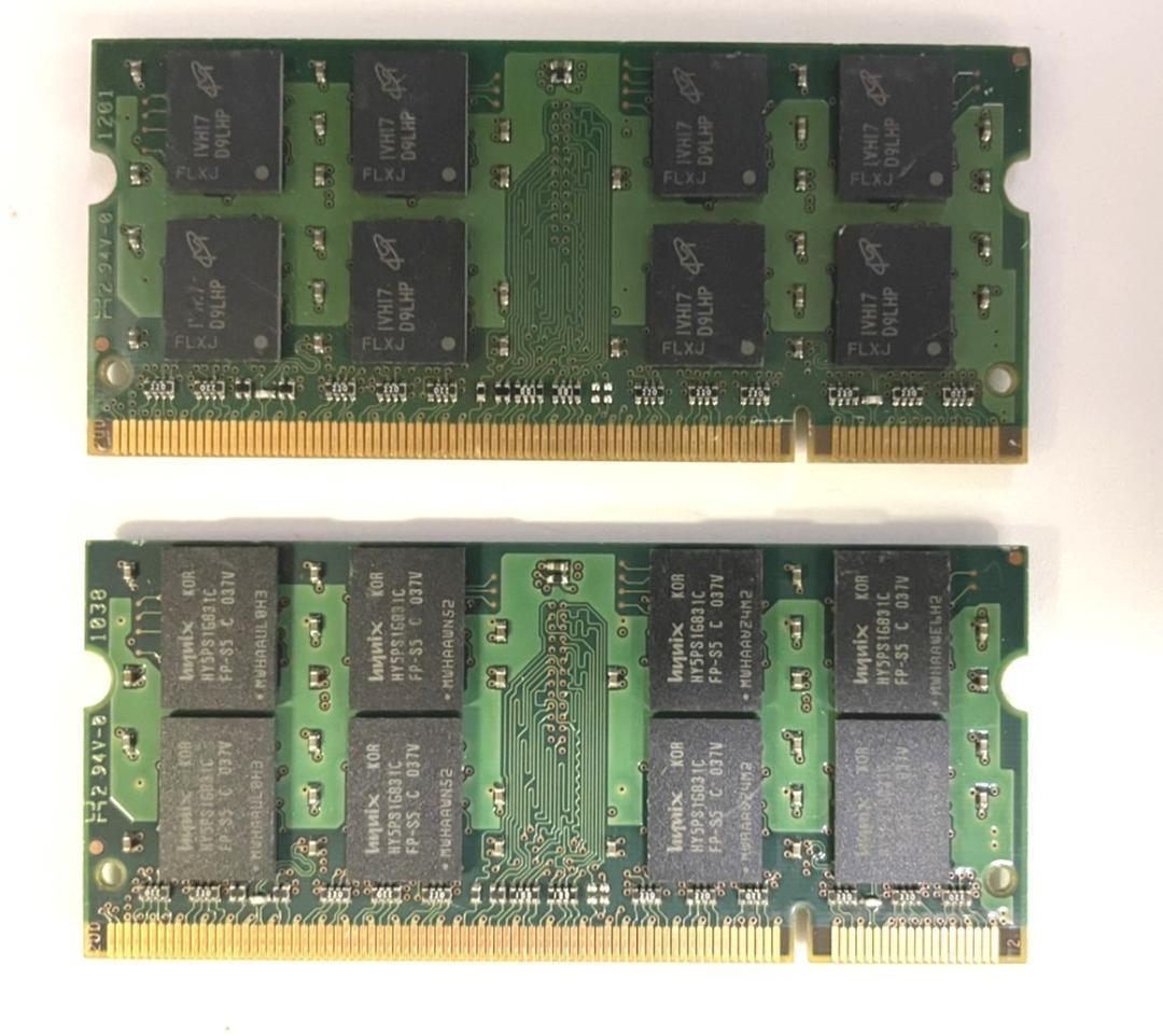 【動作テスト済】699円★SanMax DDR2-667 PC2-5300S 1枚2GB×2枚　★計4GB 動作品★ノート用 メモリー★両面16枚チップ_画像6