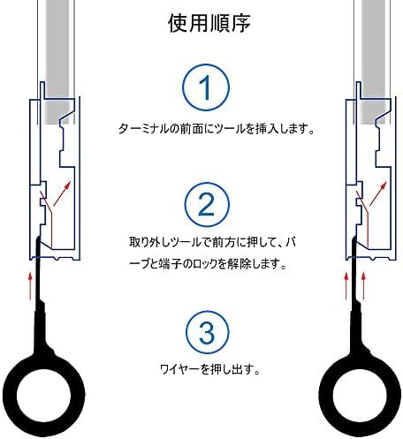  端子除去ツール ピン抜き工具 コネクターピン抜き カプラー 配線コネクタ 端子 ターミナルコネクタの分解に 抜き自動ターミナル_画像5