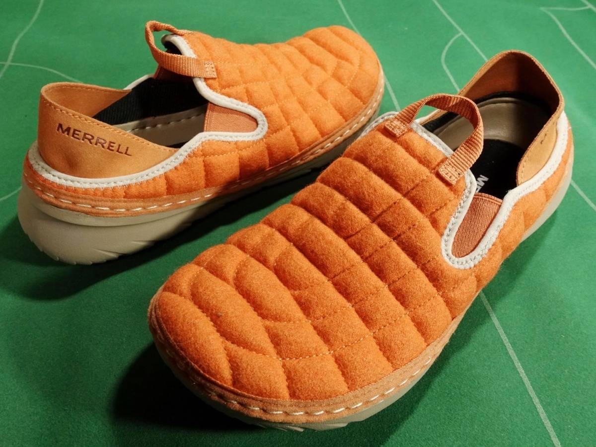 ▲メレルMERRELL ウールキルティングアッパー スリッポン HUT MOCハットモック ウール オレンジ MEN'S 26.0cm 未使用!!!▲_画像1