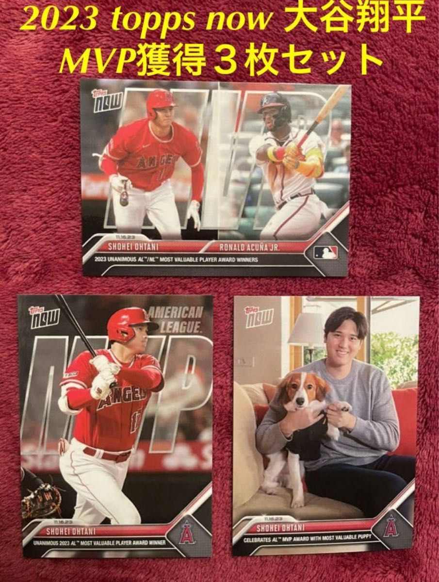 2023 topps now 大谷翔平 OS-16,18,19 MVP獲得３種セット 愛犬デコピン