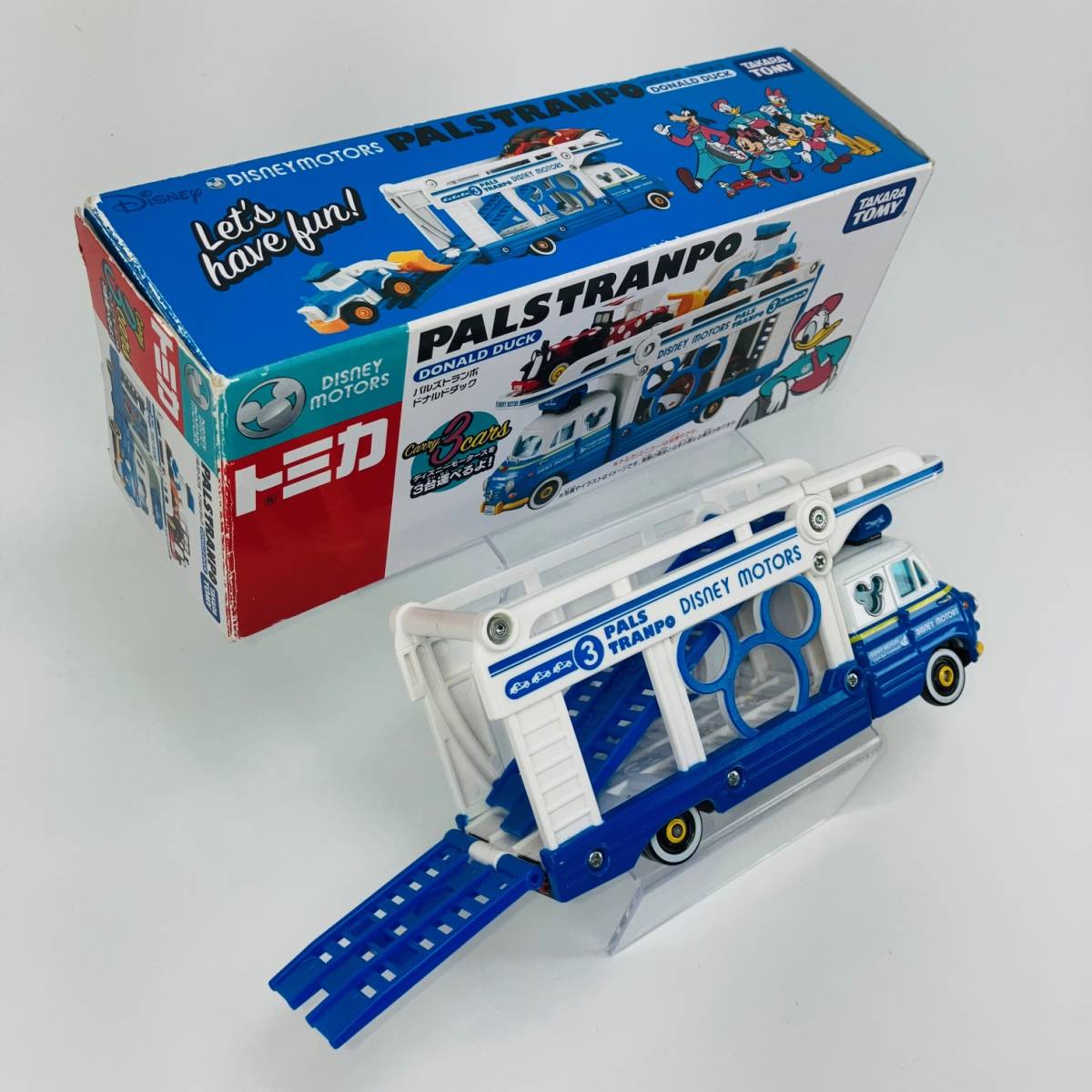 【限定1品】【現状品】【トミカ】【TAKARA TOMY】DISNEY MOTORS／PALSTRANPO／DONALD DUCK／パルズトランポ ドナルドダック／carry3carsの画像3