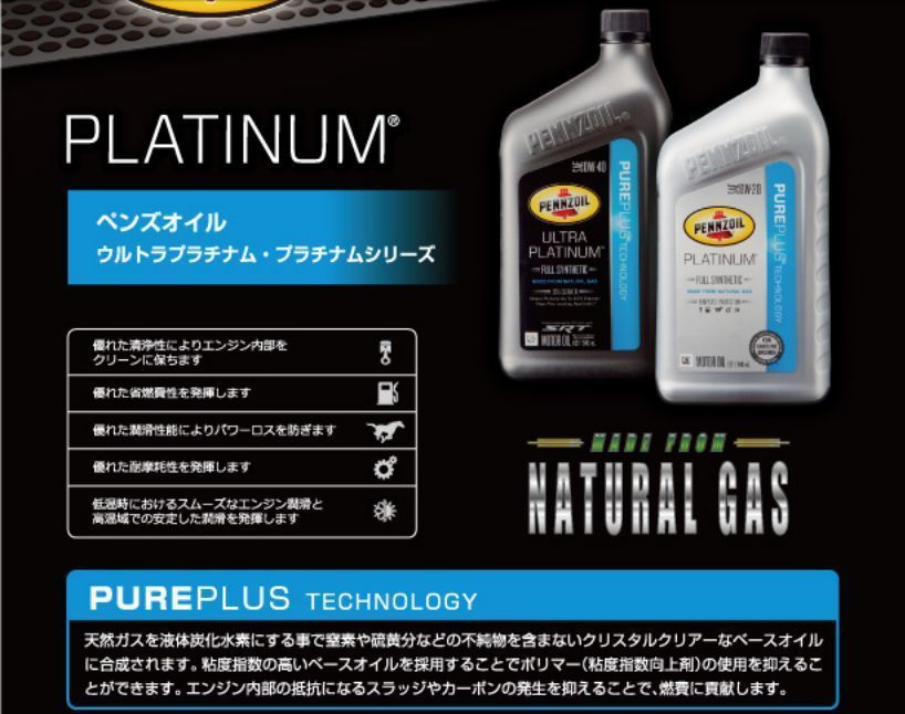 在庫あり 100％化学合成 プラチナム 0W-20 SP　GF6A 20L ペンゾ PENNZOIL ペンズオイル クライスラー ハイブリット 86 BRZ　Ｐ11_画像4