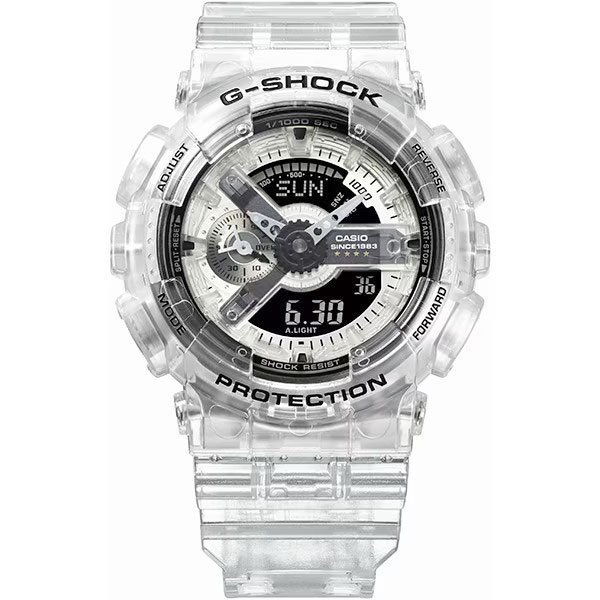 新品1円 G-SHOCK透明クリアスケルトン40周年記念限定モデルClear Remixメンズ腕時計クロノグラフ逆輸入200m防水 GA-114RX-7ADR 新品未使用_画像2