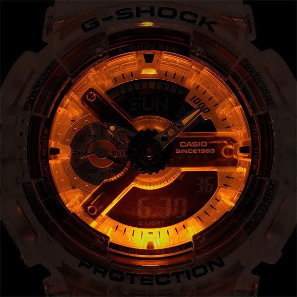 最後1本 新品1円 G-SHOCK透明クリアスケルトン40周年記念限定モデルClear Remixメンズ腕時計クロノグラフ逆輸入200m防水 GA-114RX-7ADR_画像6