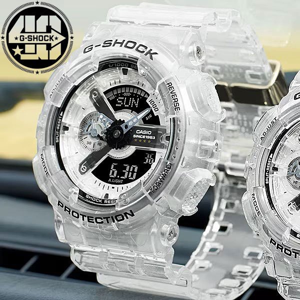 最後1本 新品1円 G-SHOCK透明クリアスケルトン40周年記念限定モデルClear Remixメンズ腕時計クロノグラフ逆輸入200m防水 GA-114RX-7ADR_画像1