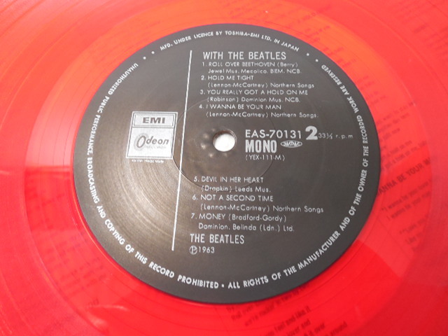 THE BEATLES・ザ・ビートルズ / WITH THE BEATLES (国内・限定カラーレコード・赤盤) 　 　 LP盤・EAS-70131_画像8