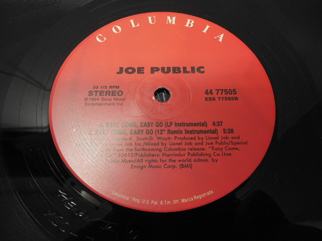 JOE PUBLIC / EASY COME EASY GO (US盤) 　 　 LP盤・44 77505_画像5