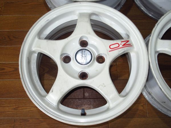 CE9A三菱ランサーエボリューションⅢ純正OZ RACING 6J-15 off+46 pcd114.3/4H ハブ径約67ミリ １５インチアルミホイール4本 ランエボ3_画像3