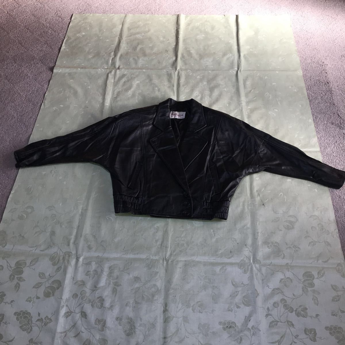 女性用 革ジャン 黒 クロ milanoz?a サイズS レーザー LEATHER_画像7