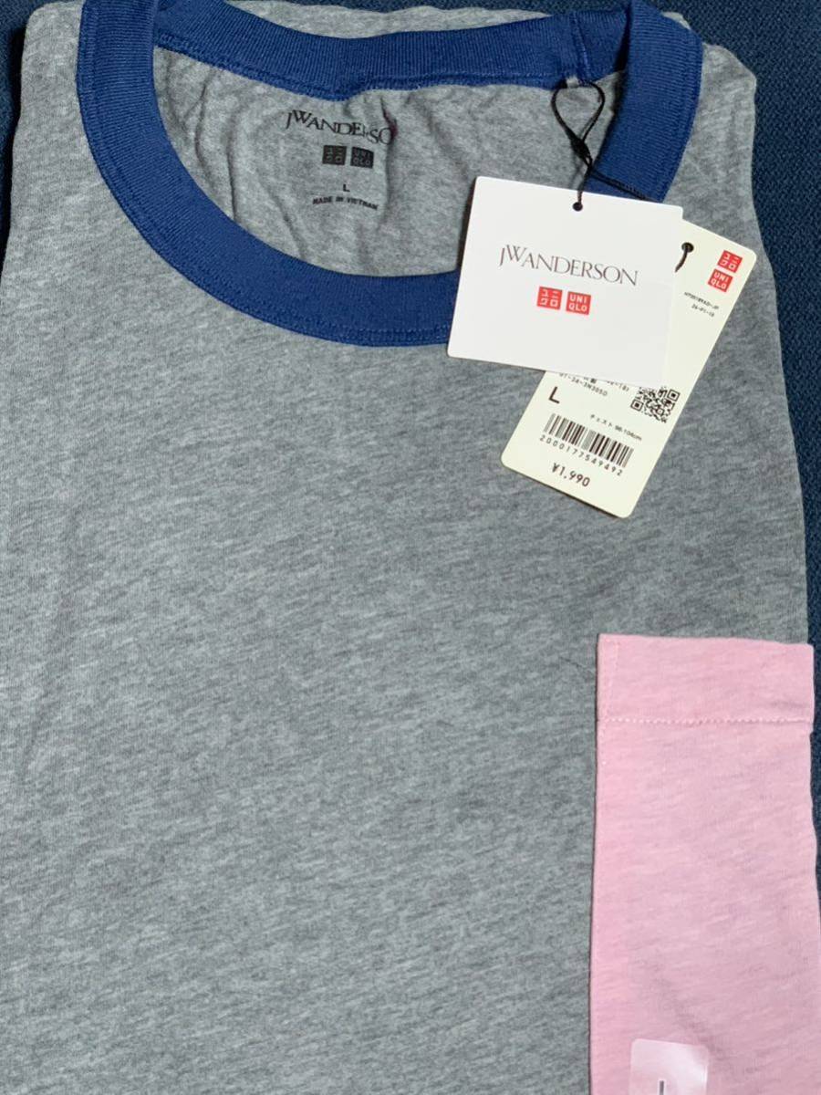 新品即決！★Lサイズ★JW アンダーソン★グレー/ピンク★ユニクロ ポケットTシャツ★UNIQLO JW ANDERSON★_画像2