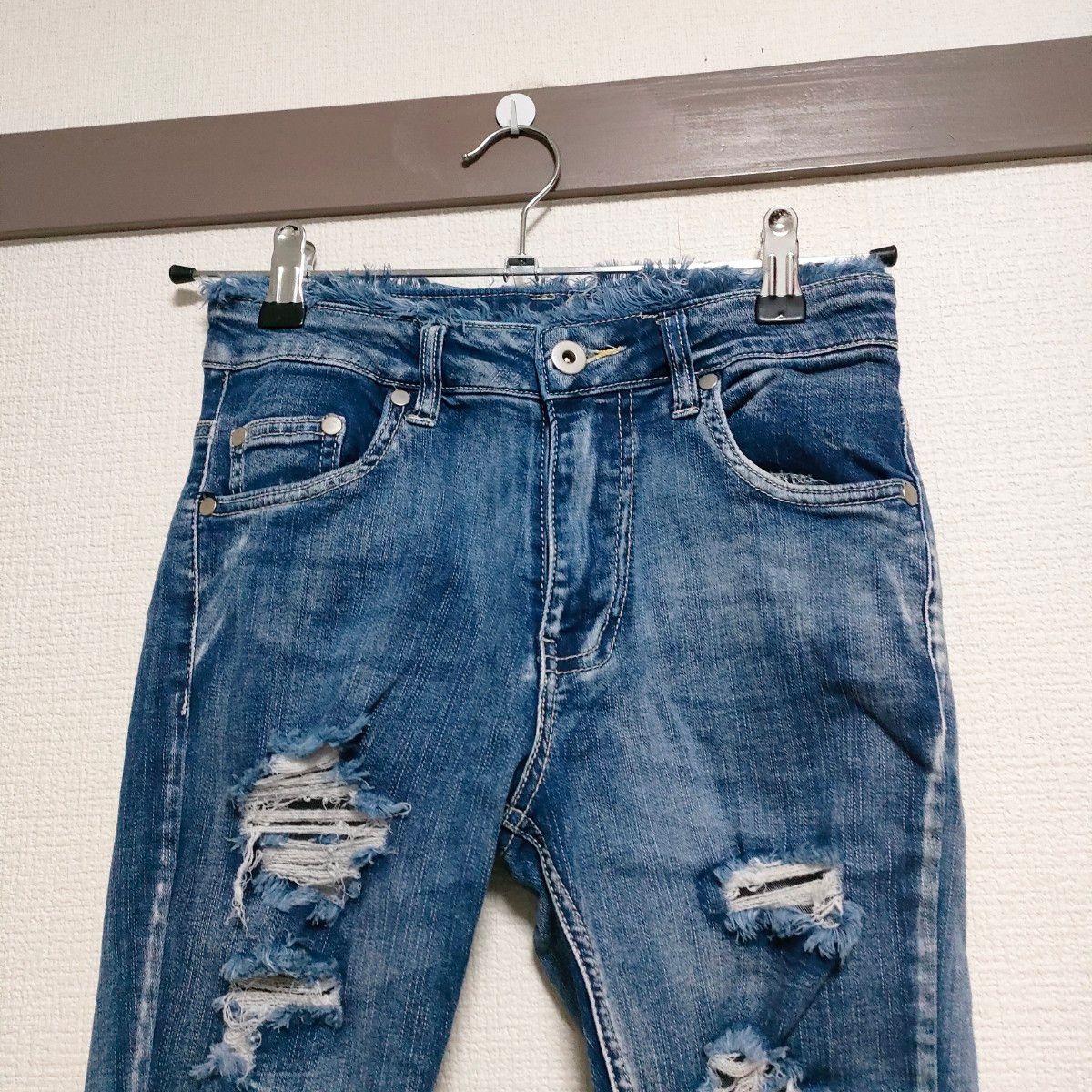 ZARA　 ダメージ デニムパンツ　 スキニー　 ストレッチスリム　