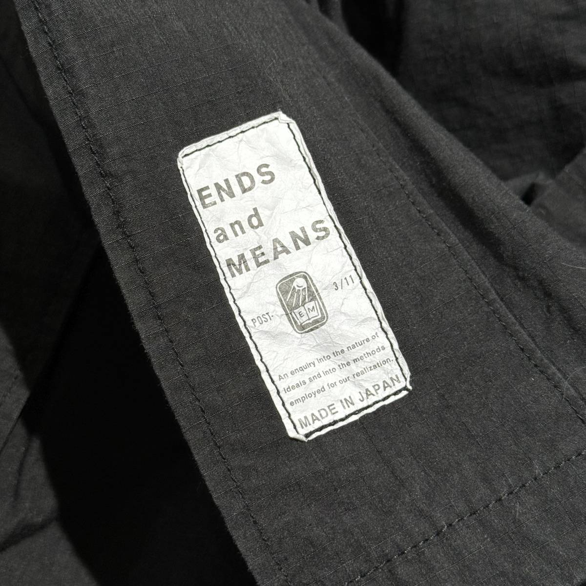 ENDS and MEANS BDU Shirts Jacket エンズ アンド ミーンズ バトル・ドレス・ユニフォーム リップ ストップ ブラック _画像4