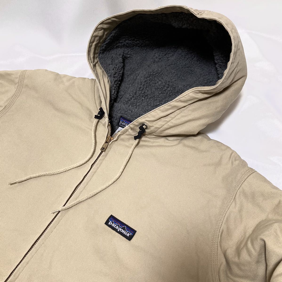 08年製 patagonia Lined Canvas Hoody パタゴニア ラインド キャンバス フーディ オーガニックコットン パイル ボア パーカー ダック地 S_画像1