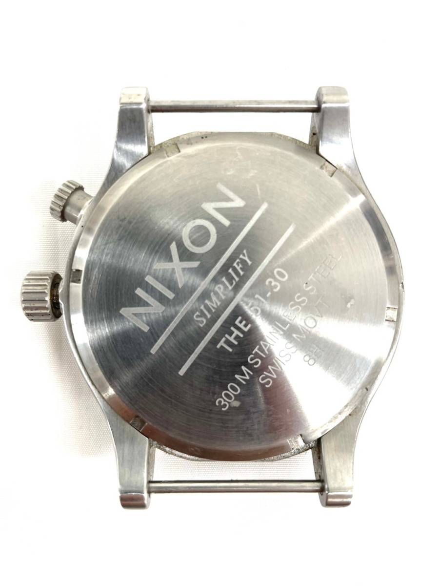 H619*2　Nixon　ニクソン　腕時計　タイドグラフ　300 METER　防水　ブラック×シルバー　フェイスのみ　クオーツ　ビッグフェイス　メンズ_画像2