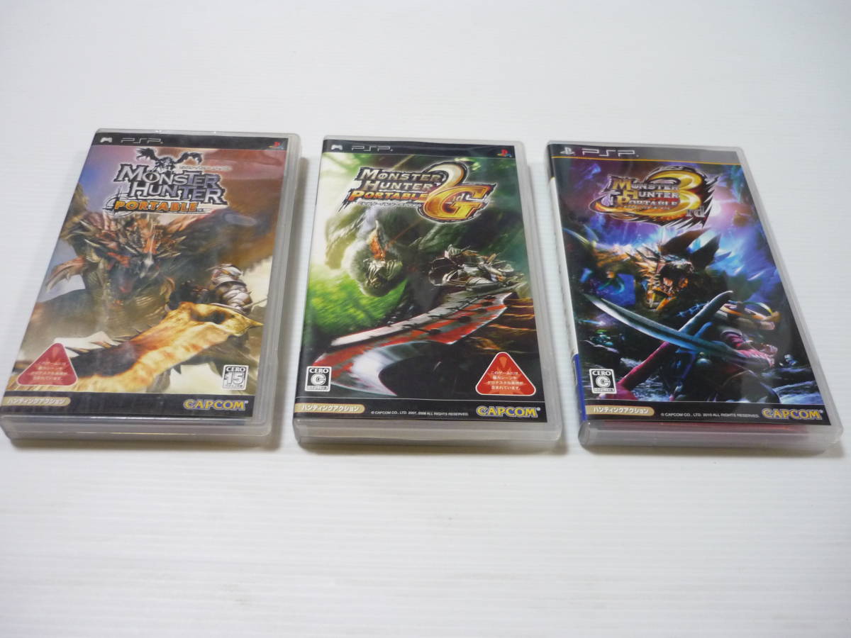 管00]ゲームソフト 3個セット PSP モンスターハンター プレステ