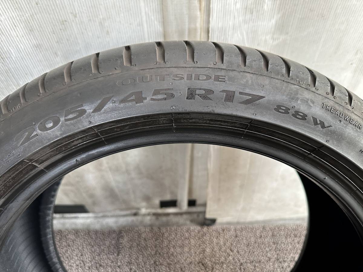 205/45R17 88W 2本 ピレリ PIRELLI Cinturato P7【中古/埼玉より発送】の画像7