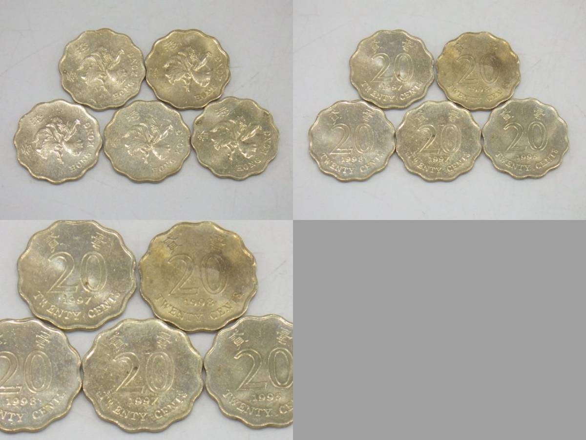 h4A061Z- 香港ドル 硬貨 新旧混在 おまとめ 82.5ドル分 115枚 エリザベス2世 ジョージ6世_画像3