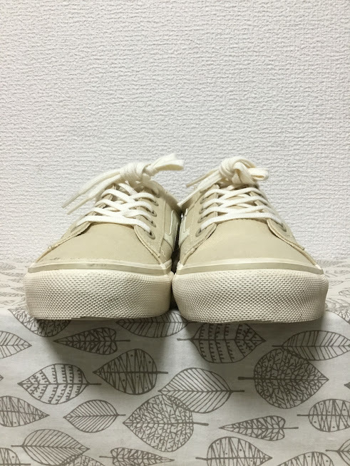 ◆送料込◆23.0 バンズ VANS スニーカー ベージュ 01◆0129_画像4