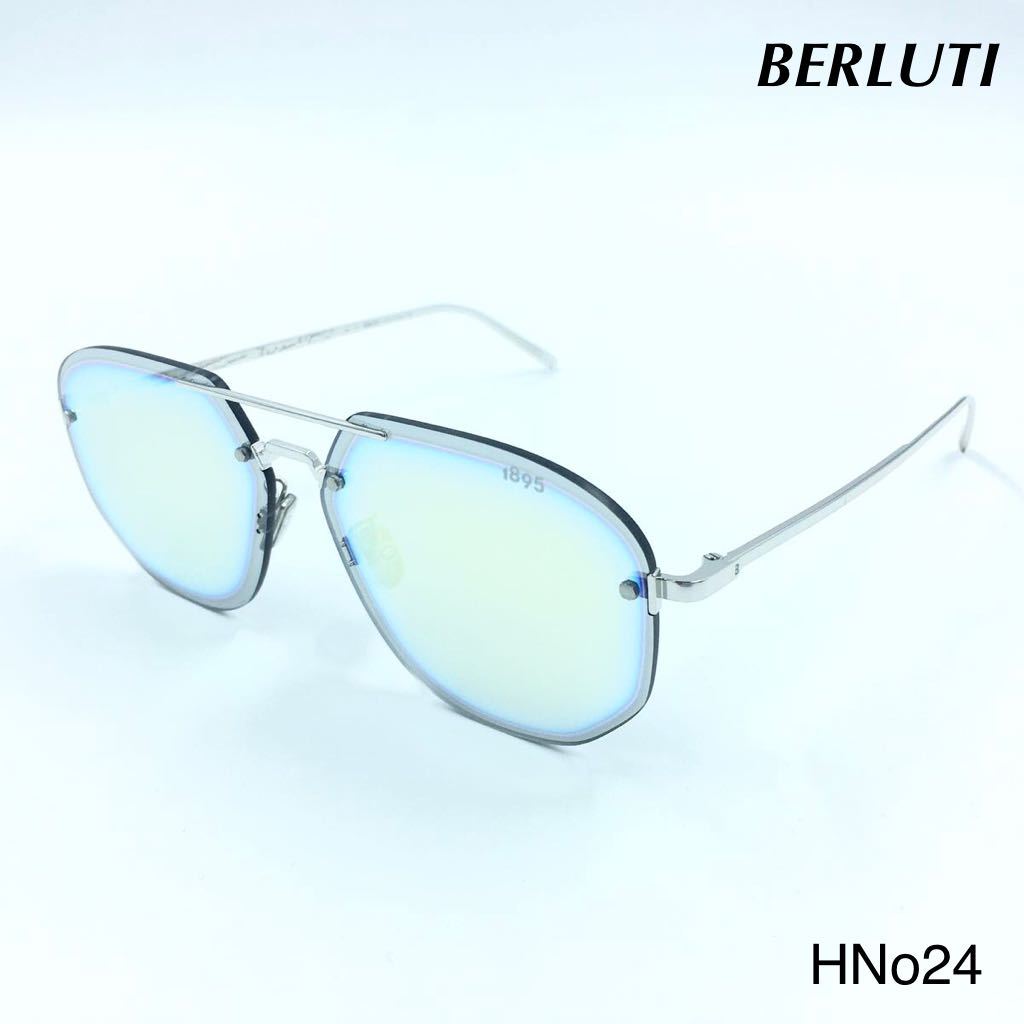 BERLUTI Sunglasses ベルルッティ BL40011U 16S サングラス　シルバー ツーポイント　アイウェア
