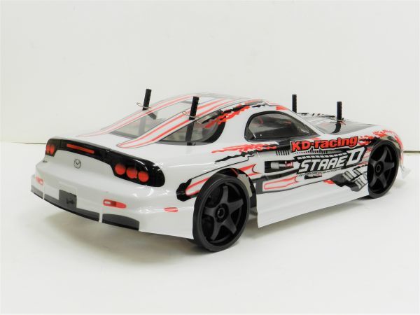 【激安！日本全国送料無料！ お買い得！】1/10 ドリフトラジコンカー用 スペアボディー　マツダ ＲＸ-7 FD3S タイプ 白-2_取り付け例