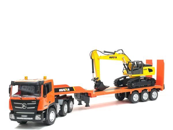  super BIG size! total length 715mm 2.4GHz 1/24 scale large heavy equipment forwarding trailer & power shovel radio-controller set * safety loader 