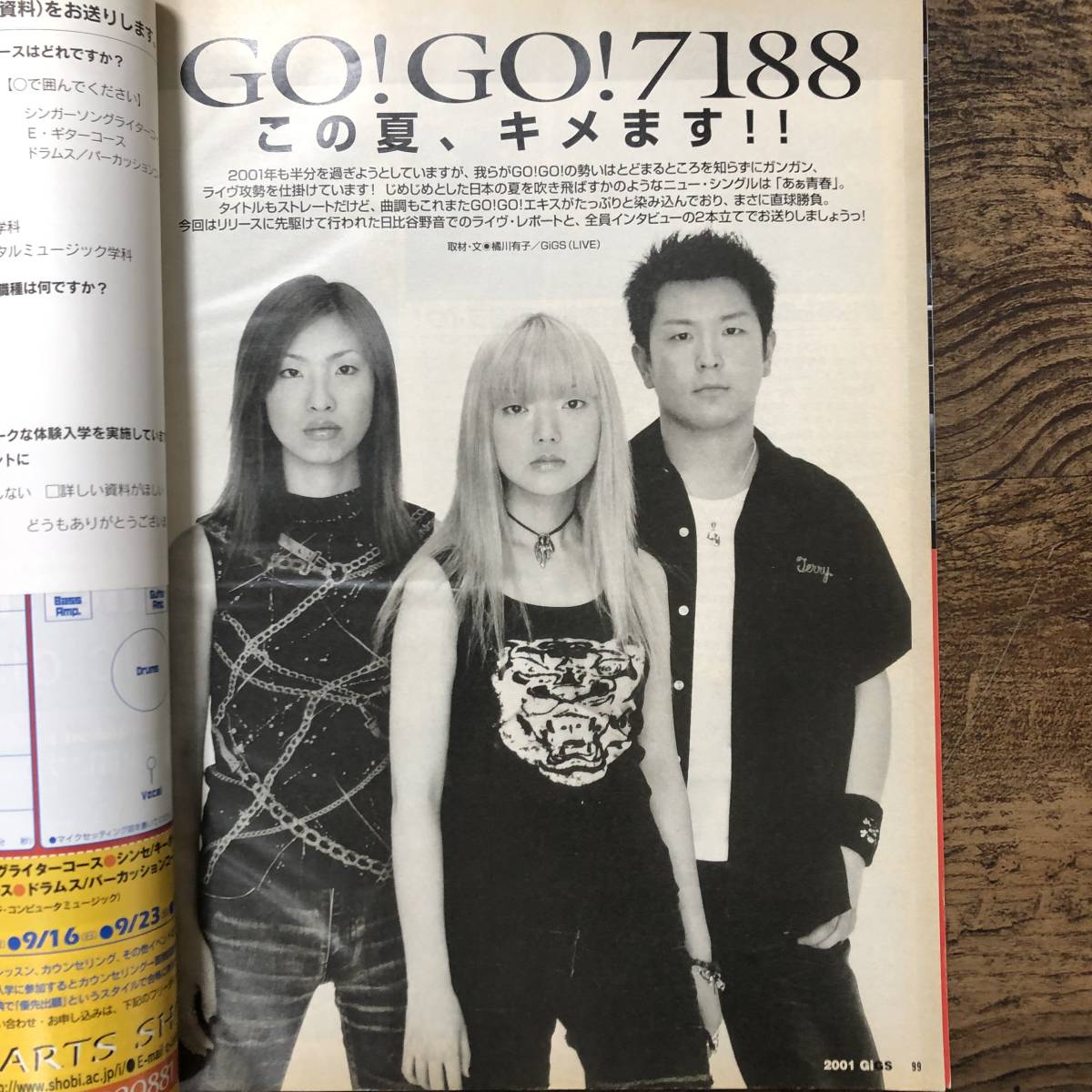 K-262■GiGS 2001年8月号 No.193（月刊ギグス）■INORAN/FIRE WIRE 2001/TETSU69/SEX MACHINEGUNS/■音楽情報誌 J-pop 楽譜■_画像7