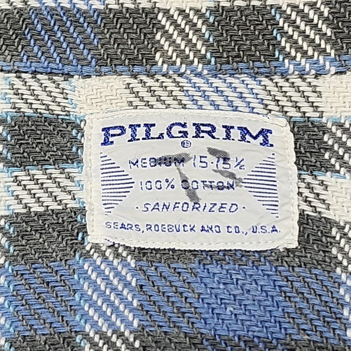 60S pilgrim ピルグリム マチ付き ヘビー ネルシャツ sears シアーズ チェック シャツ USA製 ビンテージ カートコバーン グランジ ボロ M_画像3