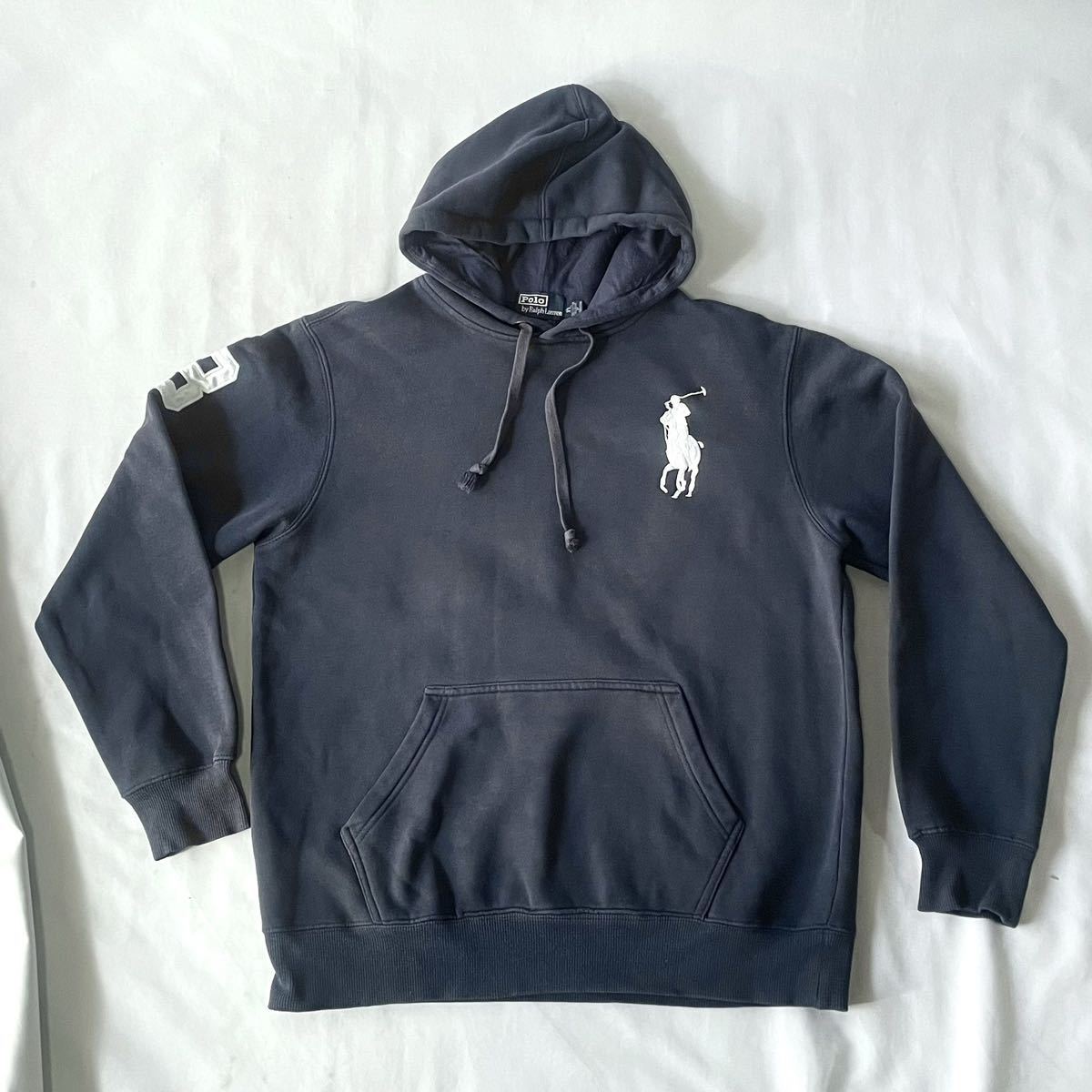 RALPH LAUREN ラルフローレン スウェットパーカー BIGポニー ワッペン付き XL 90s_画像2